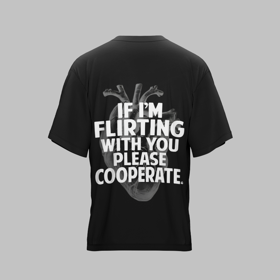 FLIRT X BLACK UNISEX OVERSIZED TSHIRT