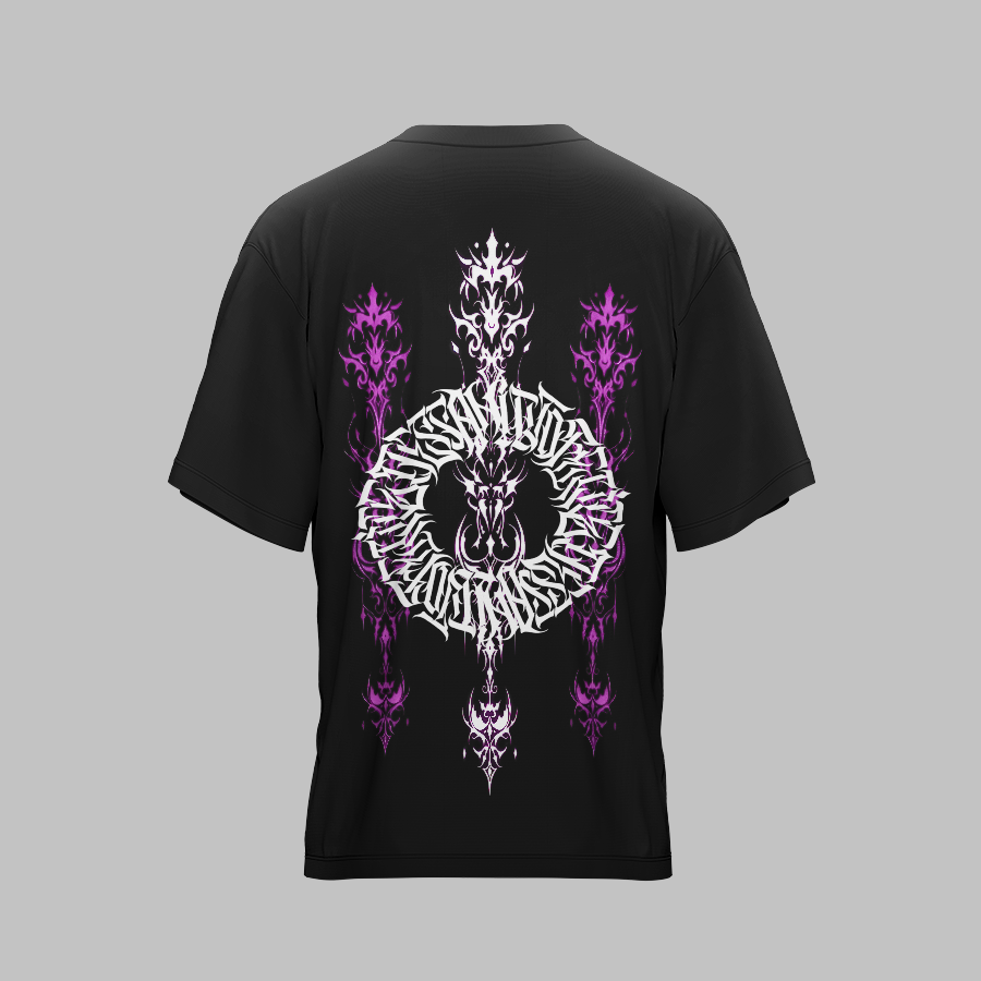 ARCANE X BLACK UNISEX OVERSIZED TSHIRT