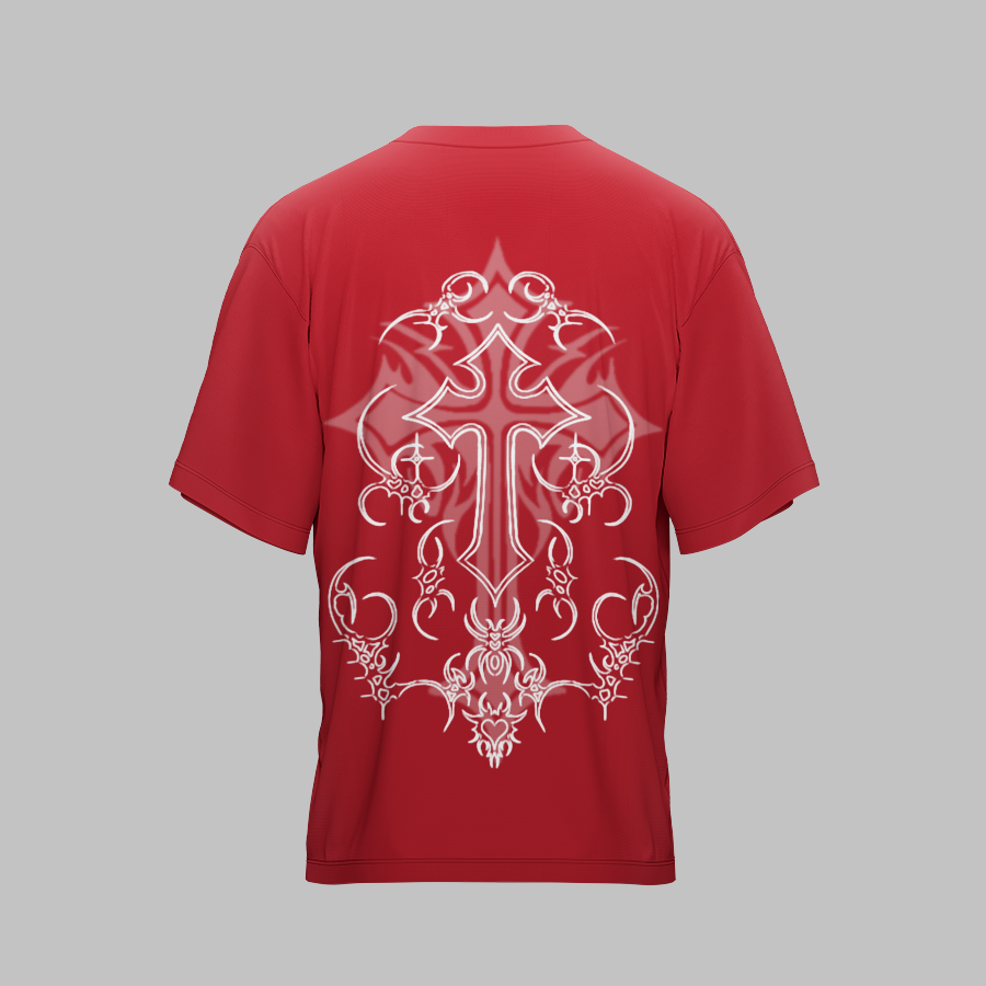 ORIGIN X RED UNISEX OVERSIZED TSHIRT