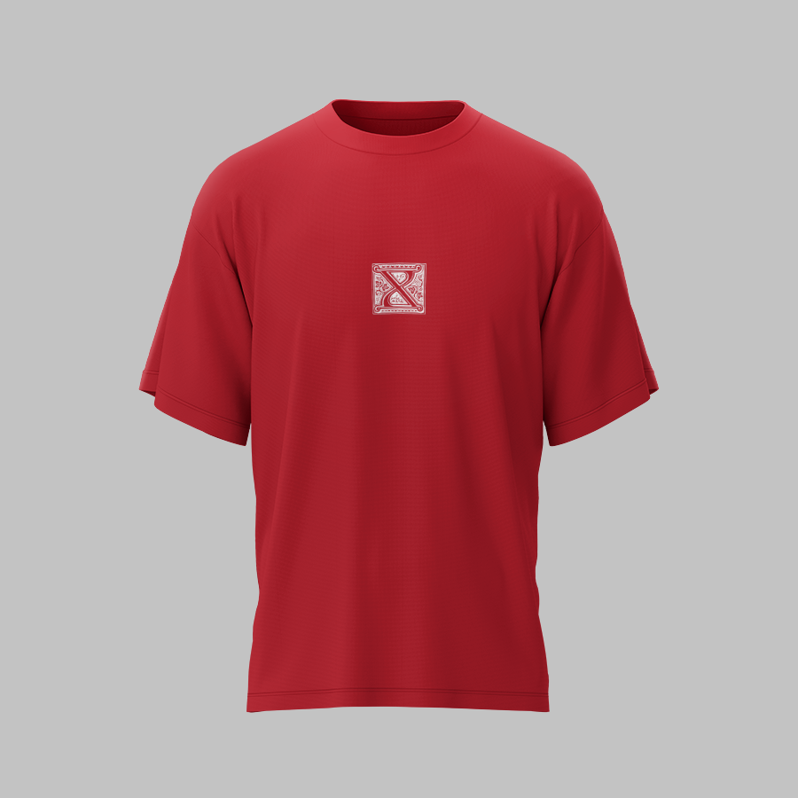 GLYPH MONK X RED UNISEX OVERSIZED TSHIRT