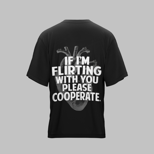 FLIRT X BLACK UNISEX OVERSIZED TSHIRT