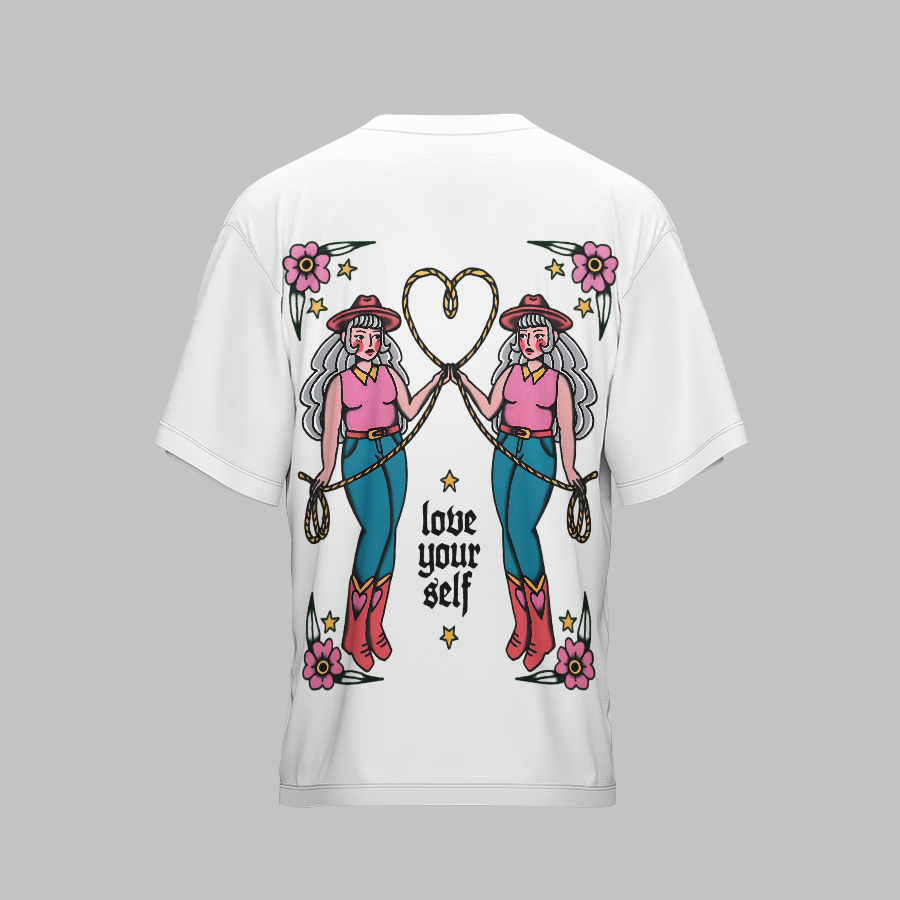 COWGIRL X WHITE UNISEX OVERSIZED TSHIRT