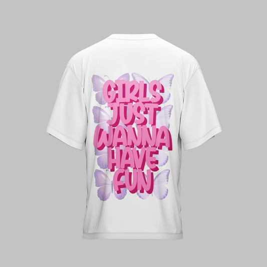 BUTTERFLY X WHITE UNISEX OVERSIZED TSHIRT