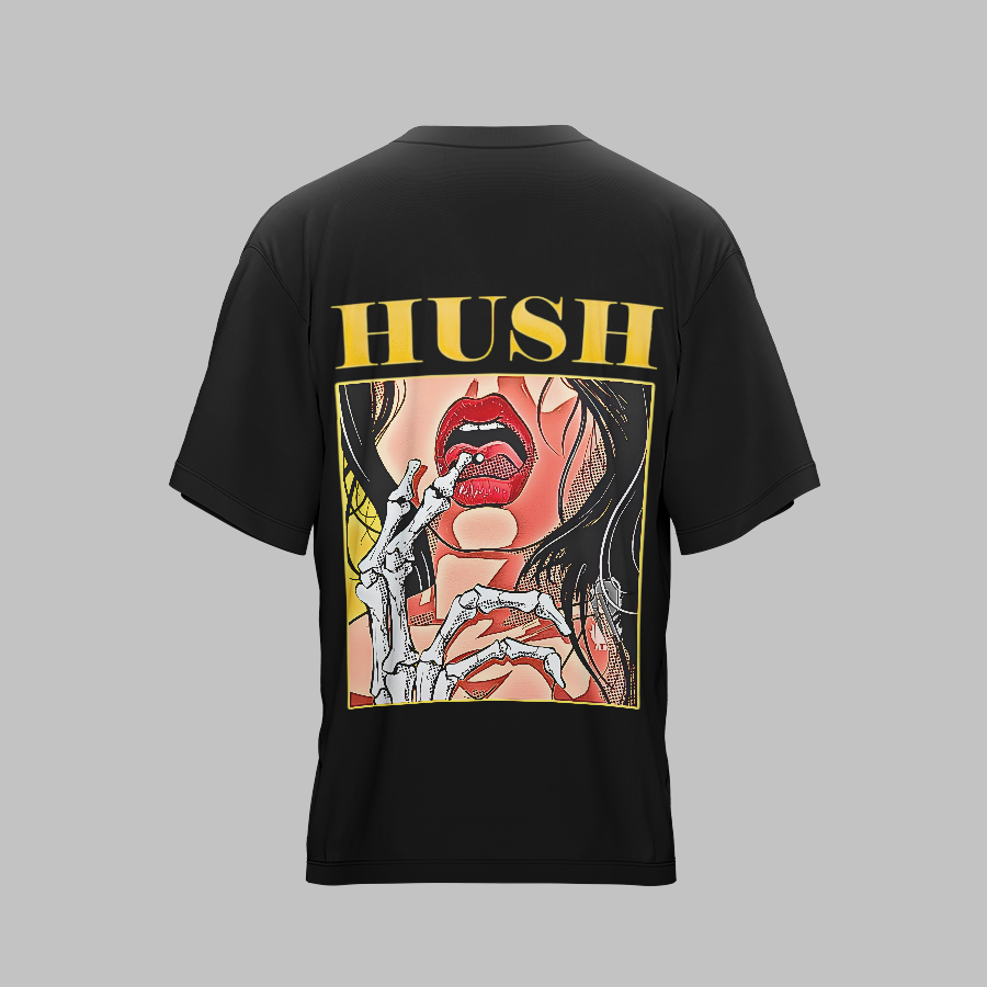 HUSH X BLACK UNISEX OVERSIZED TSHIRT