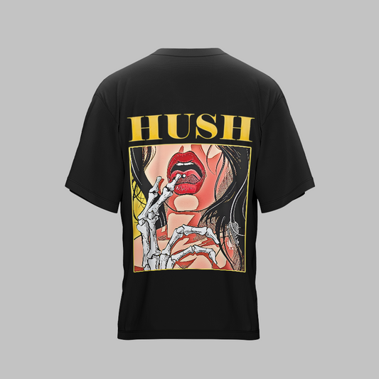 HUSH X BLACK UNISEX OVERSIZED TSHIRT