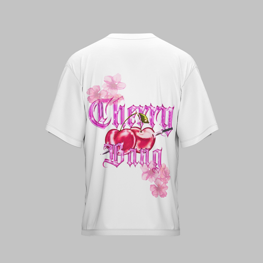 CHERRY BANG X WHITE UNISEX OVERSIZED TSHIRT