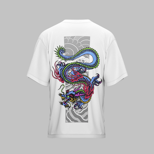 DRAGON X  WHITE UNISEX OVERSIZED TSHIRT