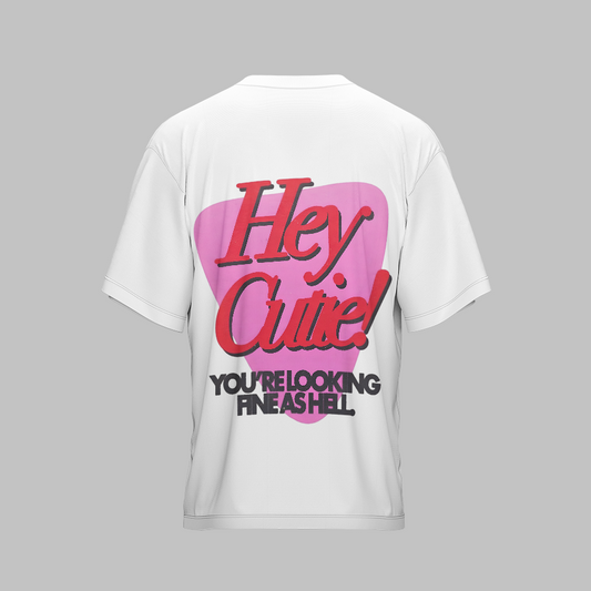 HEY HELL X WHITE UNISEX OVERSIZED TSHIRT