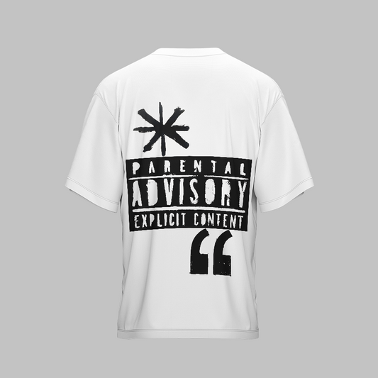 EXPLICIT X WHITE UNISEX OVERSIZED TSHIRT